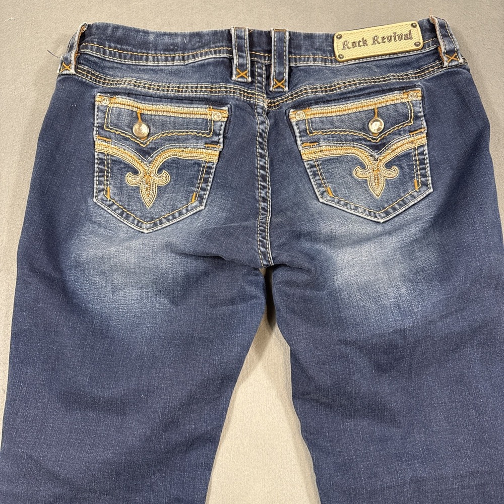 Rock Revival Betty EASY BOOT WOMEN 30/27.5 Jean EMBELISHED RHINESTONES RAW HEM